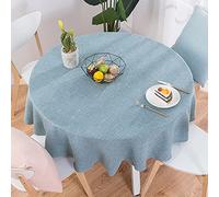 Heavyweight Linen Look Round Tablecloth 250cm - Table Cover for Dining Room & Kitchen, Elegant Home Decor for Round Tables, Perfect for Events & Parties