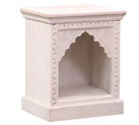 Heba Oriental Solid Mango Wood Nightstand Side Table, India, 45x38x60 cm