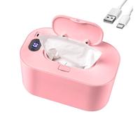 Hebafri Baby Wipe Warmers and Baby Wet Wipes Dispenser, 5 Modes of Temperature Heating Control Portable Diaper Wipes Warmer for Newborn Baby, Baby Shower Gifts Pink