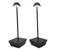 Hebangya LED Restaurant Table Lamps Set of 2, Rechargeable Cordless Dining Table Lamps, 5000mAh Portable Battery Operated Lamps, Touch Dimmable for Patio Outdoor Camping