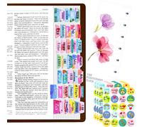 Hebayy 105 PCS Bible Indexing Tabs Set, 80 PCS Christian Faith Stickers with Bonus Aligning Guide