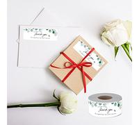 Hebayy 150 PCS Thank You Stickers, Fresh Greenery Design Rectangular Labels with Perforation Line for Packaging, Envelopes, Gift Wraps, Crafts, Personal and Business Use (Each Measures 3” x 1" )