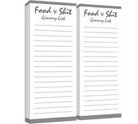 Hebayy 2 Packs Grocery List, 200 Sheets Magnetic Notepad Food & Shit Funny Shopping List Magnet Tear Off Memo Note To Do List Planner for Refrigerator (3" x 8")