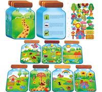 Hebayy 216 Insect Stickers 14 Bug Jar Scenes, Nature Insect Scene with Bee/Butterfly/Ladybug, Make Your Own Bug Jars DIY Activity for Toddlers, Kids, Boys & Girls