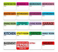 Hebayy 500 pcs 20 Designs Pre-Printed Color-Coded Home Moving Packing BoX Labels with Writable Notes Areas, Each Measures 2 inch X 3 inch,Black