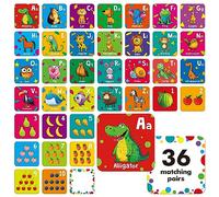 Hebayy 72 PCS Memory Matching Game, Alphabet & Numbers Matching Cards for Toddlers 36 Pairs Memory Cards for Preschool 4 5 6 Years Old