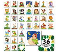 Hebayy Memory Matching Game, 72 PCS Animals Matching Cards for Toddlers 36 Designs Memory Cards Educational Learning Toys for Preschool 4 5 6 Years Old