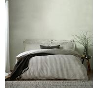 Hebden Mélange Stripe 100% Cotton Duvet Cover Set Yard Black Double