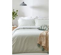 Hebden Mélange Stripe 100% Cotton Duvet Cover Set Yard Light Green King