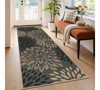 HEBE Easy Jute Hallway Washable Runner Rug,2x6 Kitchen Rug Laundry Runner Non Slip,Floral Farmhouse Kitchen Mats Floor Carpet for Entryway Door Patio Bedroom Bedside Rug Indoor Outdoor