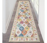HEBE Hallway Runner Rug 2'x8' Washable Vintage Distressed Area Rugs Non Slip Laundry Rug Runner Boho Floor Carpet Runners for Hallways Entryway Laundry Room Kitchen Bathroom