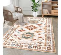 HEBE Washable Area Rug 3x5 Entry Rug Soft Distressed Area Rugs Non Slip Indoor Door Mat Boho Rug Oriental Accent Throw Rug Floor Carpet for Bedroom Kitchen Entryway Bathroom