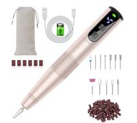 HEBECA Electric Nail Drill Professional - Electric Nail Files for Acrylic and Gel Nails 20000rpm - 12 in 1 Nail Drill Machine Manicure Pedicure Set Adjustable Speed E File Kit (Gold) (Gold)