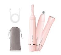 HEBECA Facial Hair Remover for Women - 3 in 1 Nose Hair Trimmer USB Rechargeable Waterproof Portble Eyebrow Razor Ladies