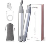 HEBECA Nose Hair Trimmer for Men - Facial Hair Removal for Men- 2 in1 Nose Trimmer Eyebrow Razor Waterproof Portable Rechargeable