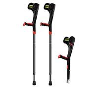 HEBEHO Pair of Stylish Forearm Crutches, Adjustable Arm Crutches for Adults, Foldable Aluminum Crutches for Travel or Work (Color : Red)