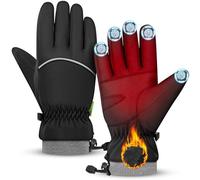 héBei Thermal Winter Gloves, Waterproof Touch Screen Warm Windproof Non-Slip Design for Cycling, Running, Hiking, Driving, Camping, Men Women (Black-H01, Medium)