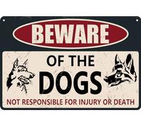 HEBELYX Beware of Dog Sign, Warning Metal Tin Signs 8x12 Inch - Easy to Mount- Indoor Or Outdoor Use- Beware of Dog Signs for Home and Business, EIGHT - 1206