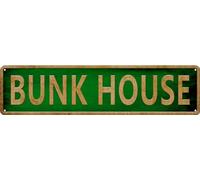 HEBELYX Bunk House Vintage Tin Signs Art Plaque Metal Sign for Bedroom Kitchen Garden Wall Pub Club Coffee Hanging Sign Decor 4x16 Inches, Nine - 2355