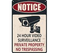 HEBELYX Private Property No Trespassing Sign, Video Surveillance Signs Outdoor, Funny Metal Tin Signs 12 x 8 Inch, Security Camera Sign for Home, Business, Driveway Alert, CCTV, EIGHT - 1160