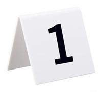 HEBEOT 10Pcs Acrylic Table Numbers 1-10 V-Shaped Signs with Bold Black Numbers, Modern Minimalist Style, White