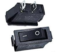 HEBEOT 10PCS Push Button Rocker Switch Boat Shape 10 x 15 mm Compact Design Black Plastic Copper Terminals Reliable On Off Control Simple Snap In Installation Compatible wi(Copper)