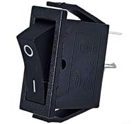 HEBEOT 10PCS Push Button Rocker Switch Boat Shape 10 x 15 mm Compact Design Black Plastic Copper Terminals Reliable On Off Control Simple Snap In Installation Compatible wi(Iron)