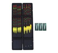 HEBEOT 12 Pcs Fishing Floats Set, lightweight wood Straight Insert Waggler Coarse Tackle with 9pcs Daytime and 3pcs Night 450x100mm