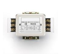 HEBEOT 220V Bipolar Terminal Block Filter for EMI Purification Compatible with Single-Phase Rail Power Systems 10A 250VAC Nickel-Plated Iron(30A yes)