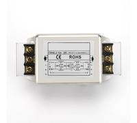 HEBEOT 220V Bipolar Terminal Block Filter for EMI Purification Compatible with Single-Phase Rail Power Systems 10A 250VAC Nickel-Plated Iron(10A no)