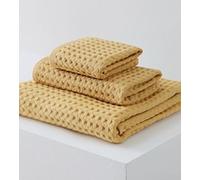 HEBEOT 3 Piece Quick Dry Lint Free Bath Sheet Waffle Weave Bath Towel Set Waffle Weave Towels For The Bathroom, Gym, Beach, Poolside, Salon, Spa(Yellow)