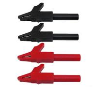 HEBEOT 4Pcs for Alligator Clip Adapter Extender 4Mm Banana 300V/Max.15A Test Clamp Full Shroud Insulated Red And Black