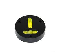 HEBEOT Aluminum Circular Bubble Level Dual Accuracy Black Silver CNC Machined Compact 50x13mm 60x13mm for Woodworking Machinery and Equipment Leveling(A)