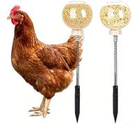 HEBEOT Chicken Pecking Toys 2Pcs Hanging Foraging Feeder for Backyard Flock Rubber Style Fun Bird Cage Accessories Poultry Enrichment