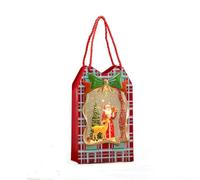 HEBEOT Christmas LED Snow Globe Music Box with Rotating Snowflakes Warm Light and Holiday Melodies USB or Battery Powered Festive Decoration in Red 15x7x25cm(C)