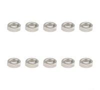 HEBEOT Copper Alloy Bicycle Valve Nut Locking Ring Set 10pcs Lightweight Precision Fit 6V1 for French Valves 8V1 for American Valves Secure Inner Tube Valve Core Prevent(E)