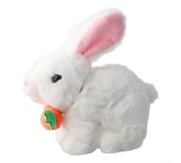 HEBEOT Delightful Plush Bunny with Hopping Action and Sound Effects for Joyful Celebrations (White)
