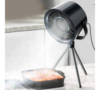 HEBEOT Desktop Cooker Hood Mini Household Portable Extractor Hood Small Kitchen Exhaust Fan For Home Kitchen BBQ 5V/2A(Black Gray)