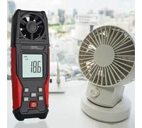 HEBEOT Digital Anemometer Wind Speeds Meter ABS Material Black Color 16.8x5.9x2.9cm 0.1-30m/s Range 5 Units Conversion Data Hold Function For Air Velocity Temperature Measurement