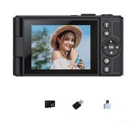 HEBEOT Digital Camera With 4K Recording, 64MP CMOS Sensor 16X Digital Zoom And 2 8 Inch Flip IPS Screen For Photography And Vlogging Applications(Black 32G)