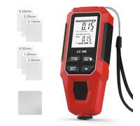 HEBEOT Digital LCD Coating Thickness Gauge 1µm Resolution for Car Paint and Metal Film Testing Measures 0 to 2000µm Fe and NFe with Automatic Power Off Compact Handhel(Red)