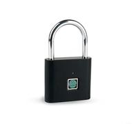 HEBEOT Fingerprint Padlock for MINI Smart Padlock Keyless USB Charging Lock Smart Fingerprint Padlock for Storage Units, Luggages, Suitcases 7.3 * 4.8 * 1.6CM(Black)