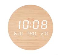 HEBEOT Jumbo Silent Wall Desk Clock with Day Date Month Temperature Display 12/24 Hour Format Switching Ideals for Living Room Bedroom Study Room