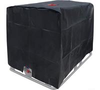 HEBEOT Large Capacity 1000L IBC Tote Tank Cover 210D Polyester Dustproof Insulation Rain UV Protection with Straps for Garden Lawn Camping Outdoor Use Black
