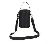 HEBEOT Lightweight and Tear Resistant Nylon Camping Lantern and Gas Tank Storage Bag with Secure Zipper and Adjustable Shoulder Strap for Convenient Carrying (Black L)