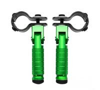 HEBEOT Motorcycle Foot Pegs CNC Alloy Folding Rear Footrest Support Bar Anti Slip Knurling Easy Install for Electric Bike ATV 8mm Bolt 31 33mm Frame Tube Black(Green)