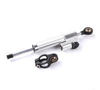 HEBEOT Motorcycle Steering Stabilizer Damper Bracket Mount, Motorcycle 256Mm Short Version Damper For Increasing Vehicle Stability (Silver)