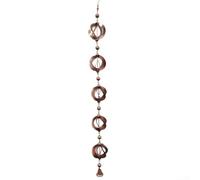 HEBEOT Outdoor Metal Rain Chain With Decorative Bell Sturdy Iron Construction Guides Water Flow From Gutter Alternative To Traditionals Downspout