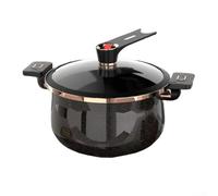 HEBEOT Pressure Cooker Large Capacity, Non-Stick Cookware Kitchen With Double Ear Design For Gas And Induction Cooktops For Different Cooking Methods (5L black)