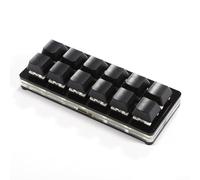HEBEOT Programmable Mechanical Keyboard With 12 Keys Featuring Hot Swappable Switches Compact Size And Multi Key Macro Support For Software Like Photoshop And Premiere(White Energy)